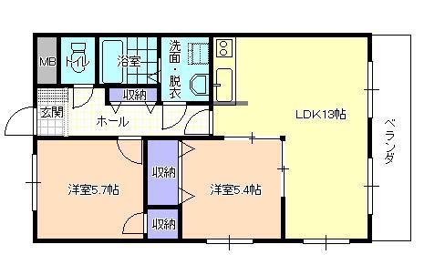 キャロルマンション(2LDK/1階)の間取り写真