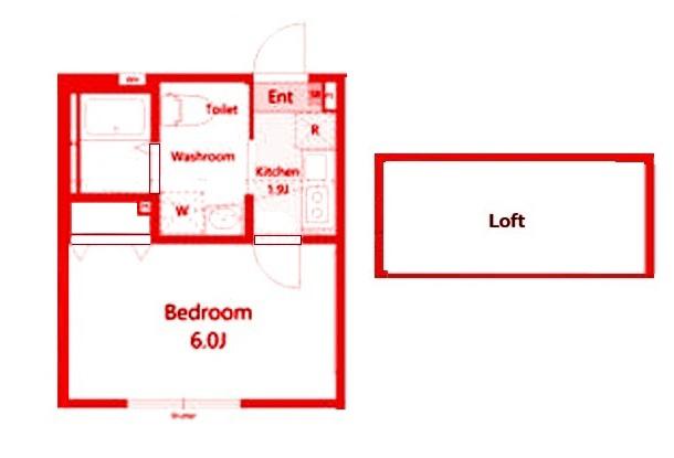 NEST市ヶ尾(1K/2階)の間取り写真