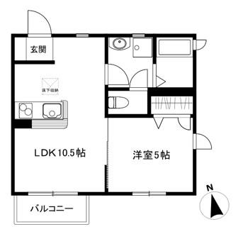 ネクセレスト(1LDK/1階)の間取り写真