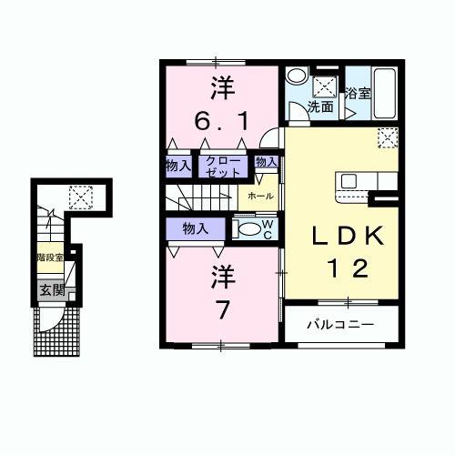 カルム シャーンス(2LDK/2階)の間取り写真
