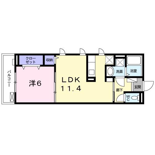 TSキューブツー(1LDK/2階)の間取り写真