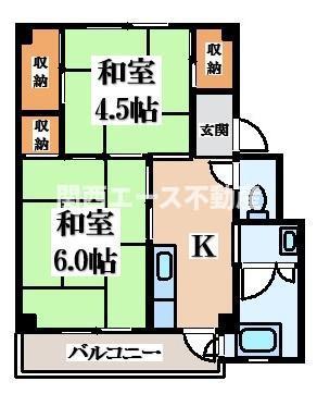 ビレッジハウス鳥居本(2K/2階)の間取り写真