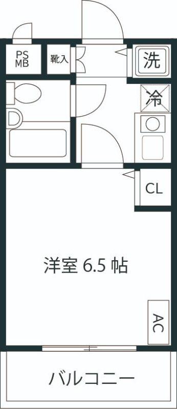 ワコーレ海老名(1K/4階)の間取り写真
