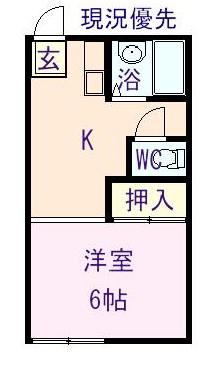 アネックス横屋B(1K/2階)の間取り写真