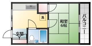 荘園ハイツ(1K/2階)の間取り写真