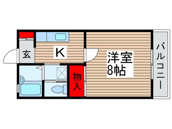 コーポアンデルセン(1K/1階)の間取り写真