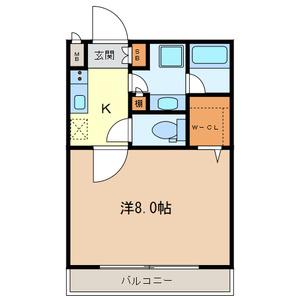 エイトガーデン(1K/2階)の間取り写真