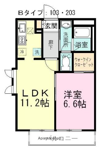 アネックス高根台(1LDK/1階)の間取り写真