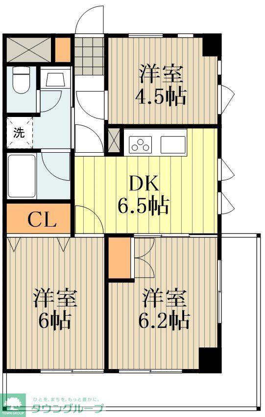 パストラル(3DK/4階)の間取り写真