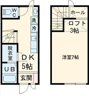 LOFT SOLALA A棟(1LDK/1階)の間取り写真