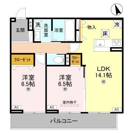 BORD DU LAC SOERI ボーデュラックソエリ(2LDK/1階)の間取り写真