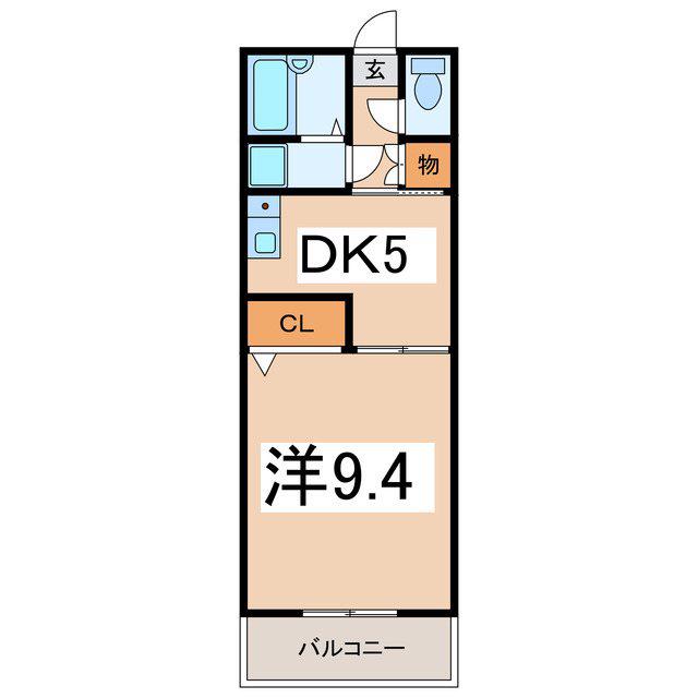 サンライズ河野(1DK/1階)の間取り写真