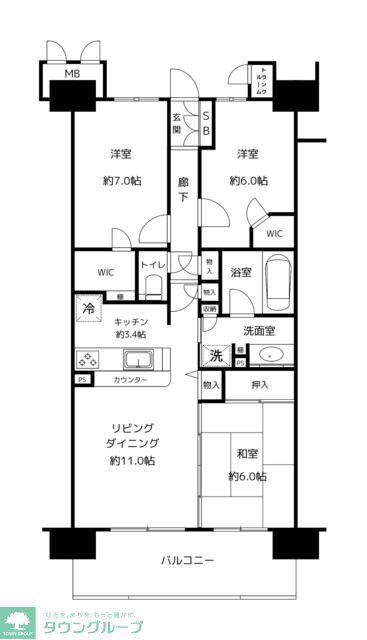 ソル・シエーナ川口(3LDK/2階)の間取り写真