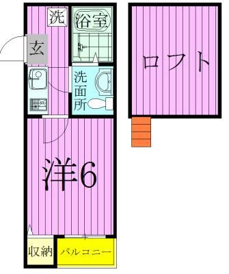 グランルージュN馬橋(1K/1階)の間取り写真