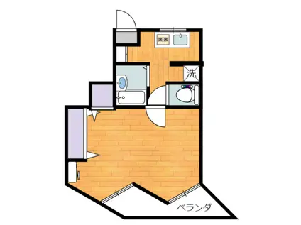 リバータウンR(1K/2階)の間取り写真