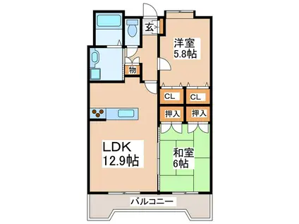 EVER一番館(2LDK/1階)の間取り写真