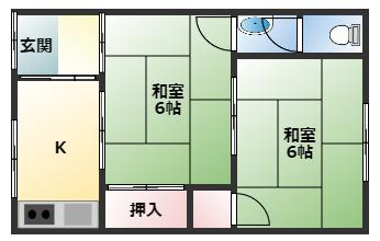 小川文化(2K/1階)の間取り写真