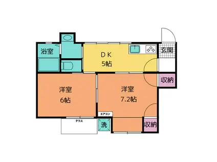 シャルマン日永(2DK/1階)の間取り写真