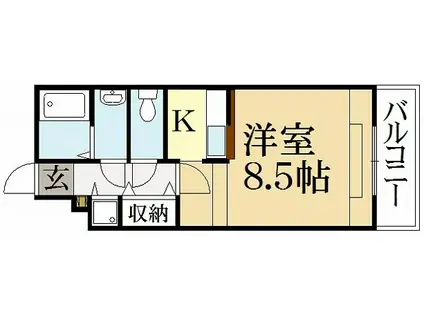 ホワイトハイムKAGAMIISHI(ワンルーム/2階)の間取り写真