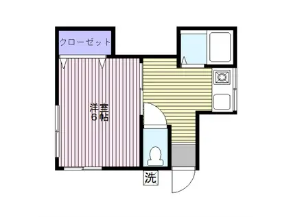 秀栄荘(ワンルーム/1階)の間取り写真