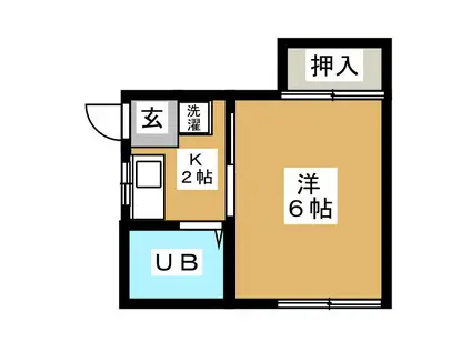 村主荘(1K/2階)の間取り写真