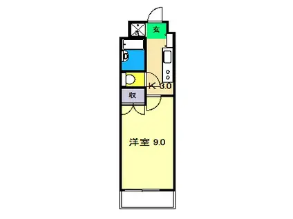 グランヴィーダ瀧(1K/4階)の間取り写真