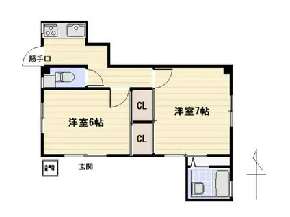 中央SELECTION クロス全面貼替 小野村ビル(2K/1階)の間取り写真