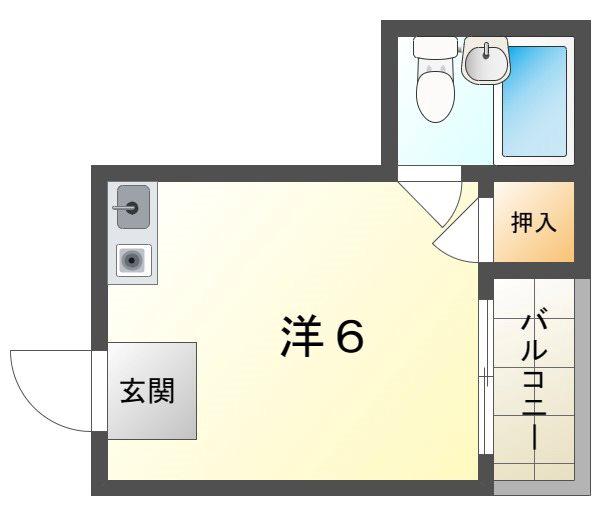 住地八坂マンション(ワンルーム/4階)の間取り写真