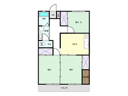 SUNLIFEハイツふかさわ(3DK/3階)の間取り写真
