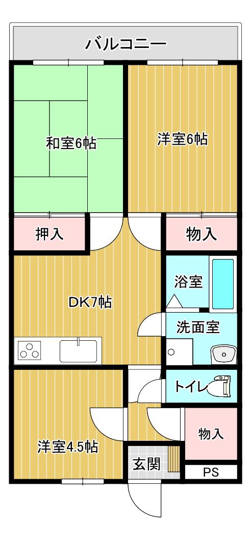 ブライト南流山(3DK/3階)の間取り写真