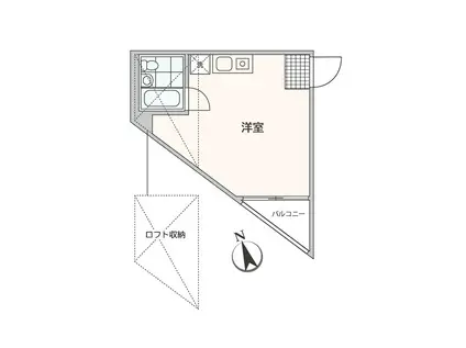 ステージI(ワンルーム/2階)の間取り写真