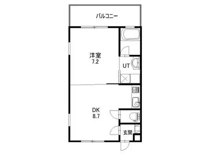 ハイツグリンサイド絵鞆(1DK/3階)の間取り写真