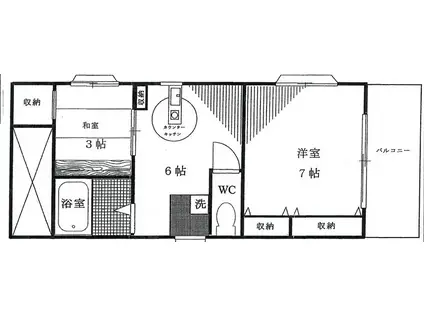 七栄パレス(2DK/2階)の間取り写真