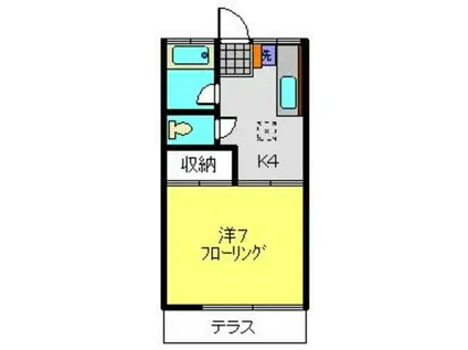 あさひ荘(1K/2階)の間取り写真