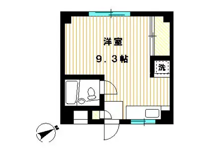 ソレイユ経堂(ワンルーム/2階)の間取り写真