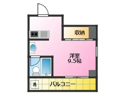 シャイン元住吉(ワンルーム/3階)の間取り写真