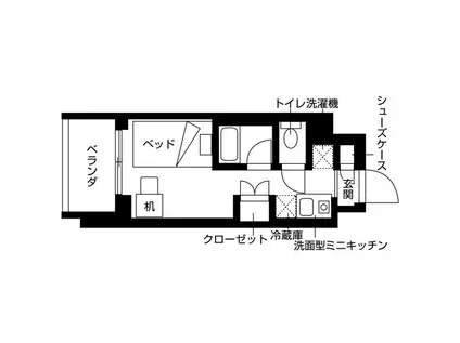 ルフォンエチュード亀有(ワンルーム/4階)の間取り写真