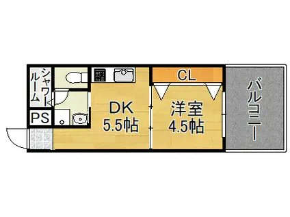 エスポワール墨江(1DK/1階)の間取り写真