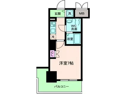 エス・キュート尼崎II(1K/13階)の間取り写真