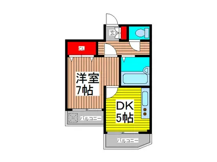 西川口ファミリーマンション(1DK/7階)の間取り写真
