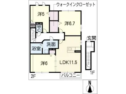 マイプラザV(3LDK/2階)の間取り写真