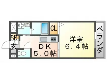 第10関根マンション(1DK/4階)の間取り写真