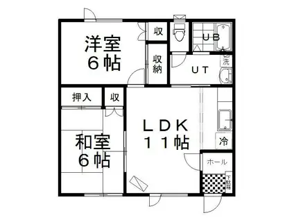 パークヒル緑ヶ岡(2LDK/1階)の間取り写真