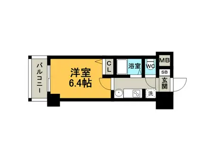 エステムコート博多・祇園ツインタワー ファーストステージ(1K/3階)の間取り写真