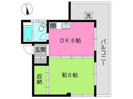 大澤ビル(1DK/4階)の間取り写真