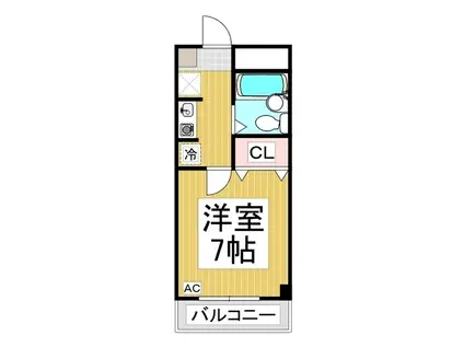 平林ピア III(1K/3階)の間取り写真