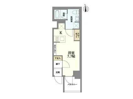 GRAND青葉台II(ワンルーム/4階)の間取り写真