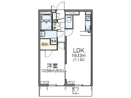 レオネクスト宙(1LDK/3階)の間取り写真