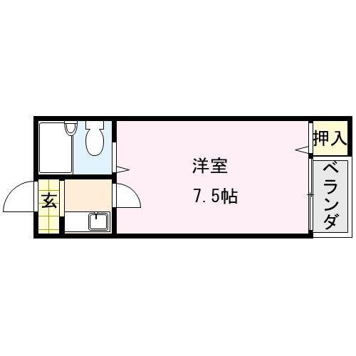 コーポライン 2(1K/2階)の間取り写真