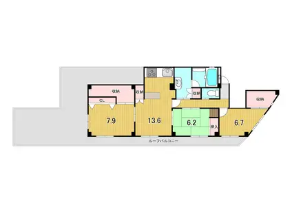 BOASORTE柏(3LDK/4階)の間取り写真